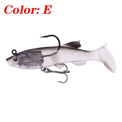 5vnt/Lot Jig Hook Silikoninis minkštas masalo rinkinys Swimbait 7,5cm 12g Žvejybos vobleriai Dirbtiniai guminiai masalai lydekų ešerių masalo reikmenims