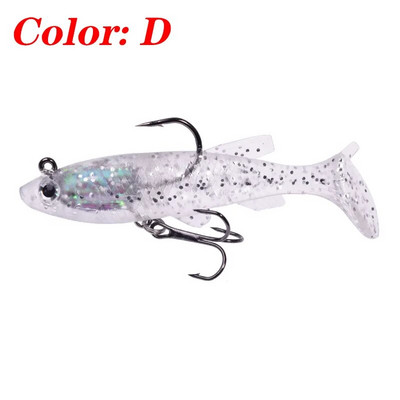 5vnt/Lot Jig Hook Silikoninis minkštas masalo rinkinys Swimbait 7,5cm 12g Žvejybos vobleriai Dirbtiniai guminiai masalai lydekų ešerių masalo reikmenims