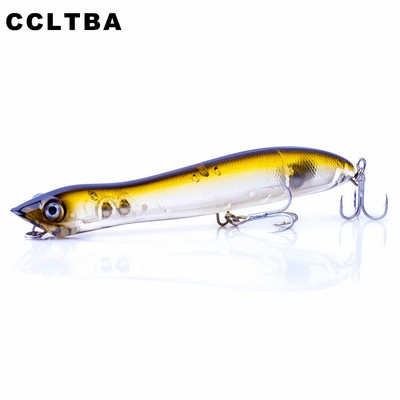 CCLTBA Риболовни примамки от твърда пластмаса Popper 12cm 17.8g Float Snakehead Topwater Popper Bait Walk the Dog Rattle Wobble Bass Lure