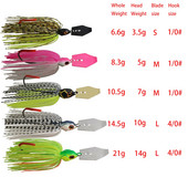 Mycena 7G/9G/11G/14G/21G makšķerēšanas māneklis Chatter ēsma spinera ēsma Blade Jig Dancer Buzzbait voblera chatterbait bass līdakas zivīm