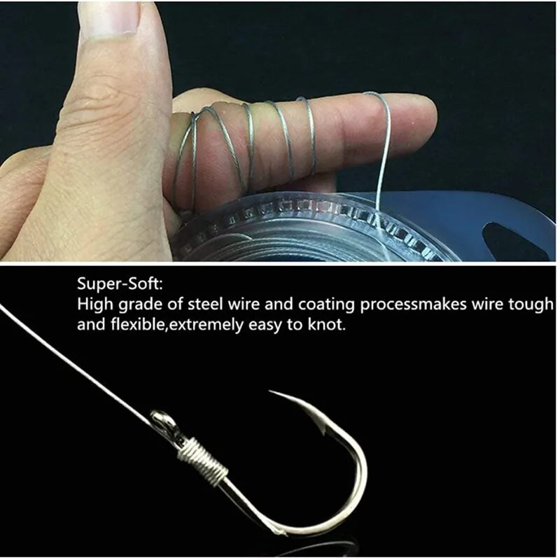 FTK 10M 7 šķipsnas 10LB-200LB makšķerēšanas auklas stieples vads ar vinila pārklājumu nerūsējošā tērauda trase neilona augstas stiprības mānekļu vadošā stieple