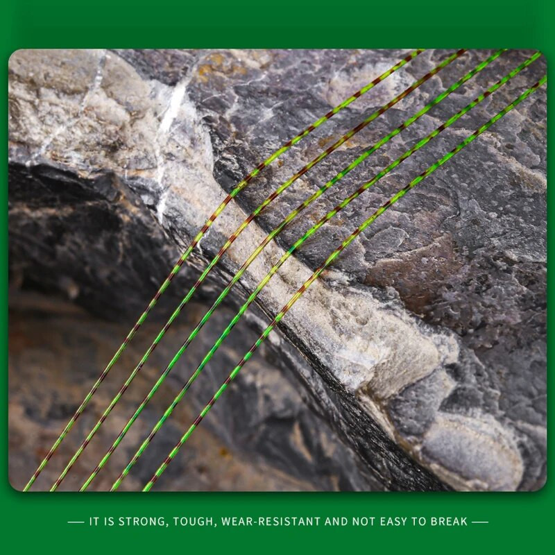 500M 3D dėmėtas nematomas žūklės valas Spalvas keičiantis monofilamentinis meškerės raibas, dengtas fluoro angliavandeniu, karpių žvejybos Pesca