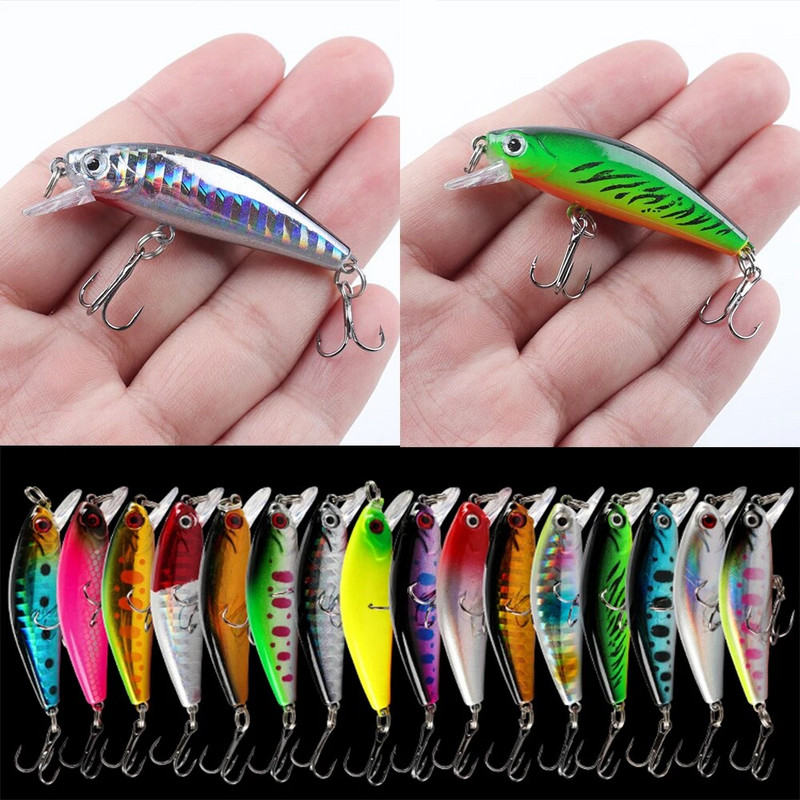 1Gb Minnow zvejas māneklis 5,5 cm 6g vobleris grimstošs plastmasas cietais ēsmas Crankbaits Isca mākslīgais māneklis bass līdakas makšķerēšanas piederumiem