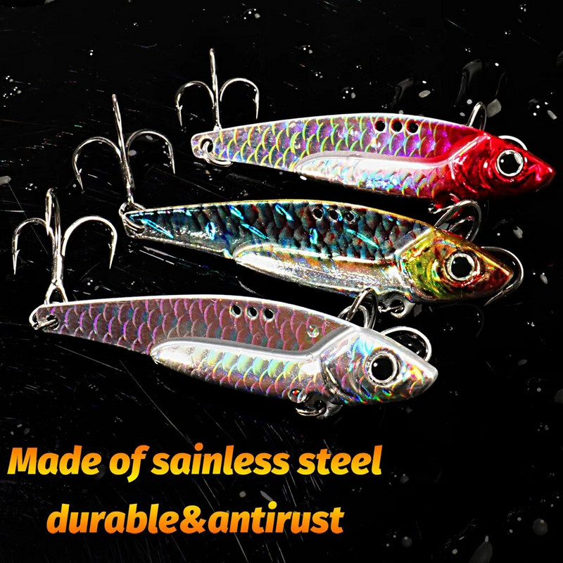 Spinner Karote Metāla Jig Bait 7g 10g 16g 20g VIB Grimstošs Blade Spinning Treble Hook Spinnerbait Pesca Pike Carp Sea Fishing Lure
