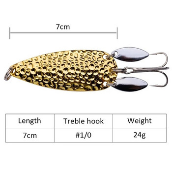 1 τμχ Fishing Lure Metal Spoon Spinnerbait Διπλό Περιστρεφόμενα Σκληρά Τεχνητά Δολώματα 25g Sequin Rotate Lure for Pike Bass Trout