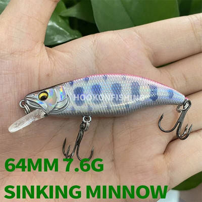 51 mm 52 mm 64 mm Mini tonući mamci za pecanje, Jerkbaits Peche Vobler s umjetnim mamcima za lov pastrve, bas šarana