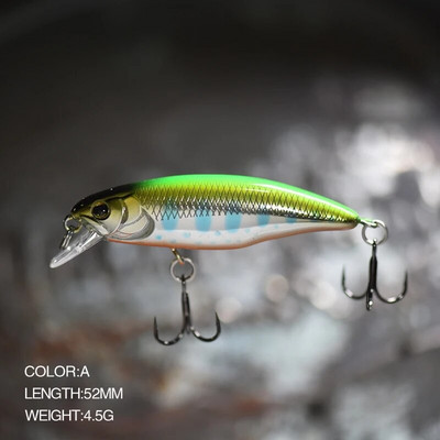 51 mm 52 mm 64 mm Mini tonući mamci za pecanje, Jerkbaits Peche Vobler s umjetnim mamcima za lov pastrve, bas šarana