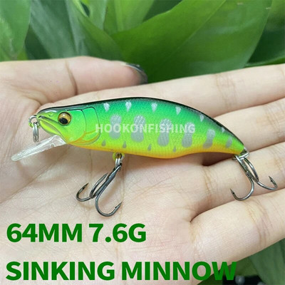 51 mm 52 mm 64 mm Mini tonući mamci za pecanje, Jerkbaits Peche Vobler s umjetnim mamcima za lov pastrve, bas šarana