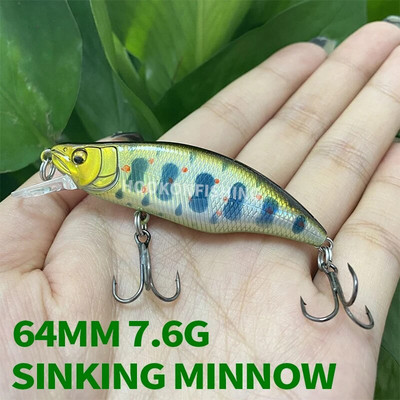 51 mm 52 mm 64 mm Mini tonući mamci za pecanje, Jerkbaits Peche Vobler s umjetnim mamcima za lov pastrve, bas šarana