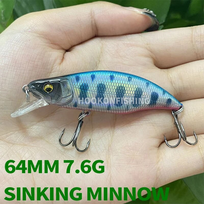 51 mm 52 mm 64 mm Mini tonući mamci za pecanje, Jerkbaits Peche Vobler s umjetnim mamcima za lov pastrve, bas šarana