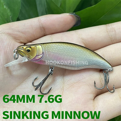 51 mm 52 mm 64 mm Mini tonući mamci za pecanje, Jerkbaits Peche Vobler s umjetnim mamcima za lov pastrve, bas šarana