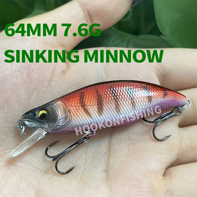 51 mm 52 mm 64 mm Mini tonući mamci za pecanje, Jerkbaits Peche Vobler s umjetnim mamcima za lov pastrve, bas šarana