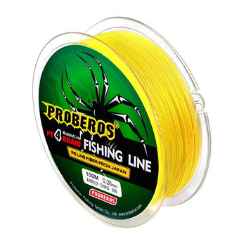 PROBEROS 1τμχ Braid Sports&Outdoors 100M 4 Strand Braided Fishing Line Pe Spectra Lines Κόκκινο πράσινο μπλε κίτρινο γκρι πετονιά