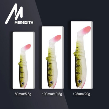 MEREDITH Cannibal 80mm 100mm 125mm Artificial Soft Lures Baits Fishing Lure leurre shad σιλικόνης Bait T Tail Wobblers