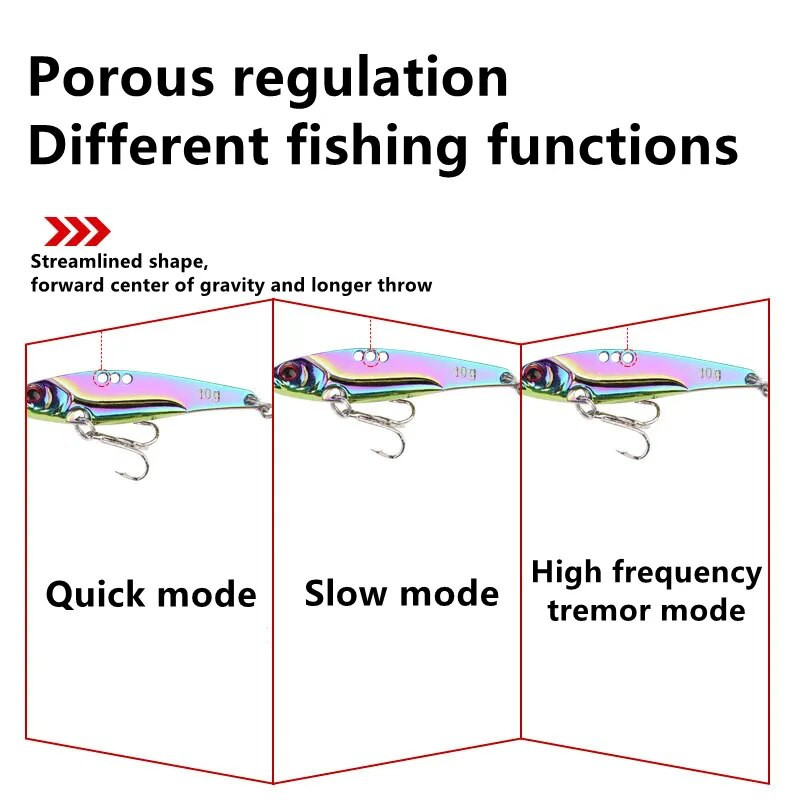 1 tk Metallist All Water Layer Long Throw Värviline vibratsioon VIB Sequin Fishing Kunstlik bassööt Spetsiaalne sööt Tremor Baiti jaoks