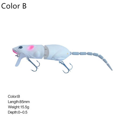 15,5cm Mouse Lure Τεχνητό Πλαστικό ποντίκι Fishing Lure Swimbait Rat Pike Bass Minnow Floatingbaits Αξεσουάρ ειδών ψαρέματος