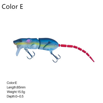 15,5cm Mouse Lure Τεχνητό Πλαστικό ποντίκι Fishing Lure Swimbait Rat Pike Bass Minnow Floatingbaits Αξεσουάρ ειδών ψαρέματος