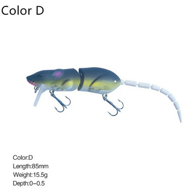15,5cm Mouse Lure Τεχνητό Πλαστικό ποντίκι Fishing Lure Swimbait Rat Pike Bass Minnow Floatingbaits Αξεσουάρ ειδών ψαρέματος
