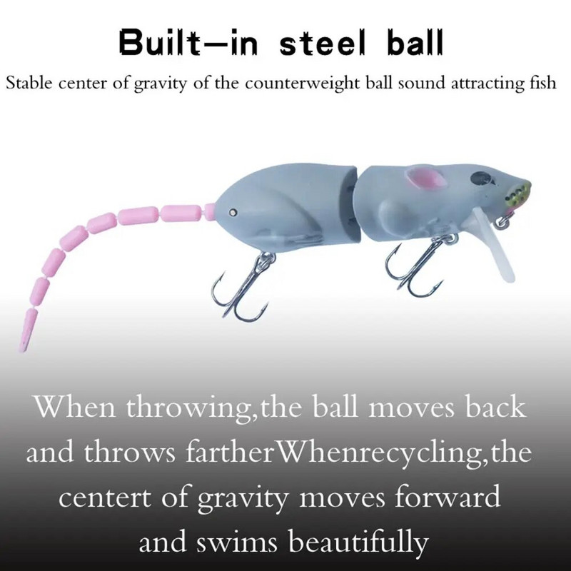 15,5cm Mouse Lure Τεχνητό Πλαστικό ποντίκι Fishing Lure Swimbait Rat Pike Bass Minnow Floatingbaits Αξεσουάρ ειδών ψαρέματος