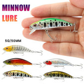 1gab 5g 5cm Minnow zvejas lures Full Water Artificial Small Bait Wobbler Fake Hrad Bait for karpu makšķerēšanas piederumi Pesca Accesories