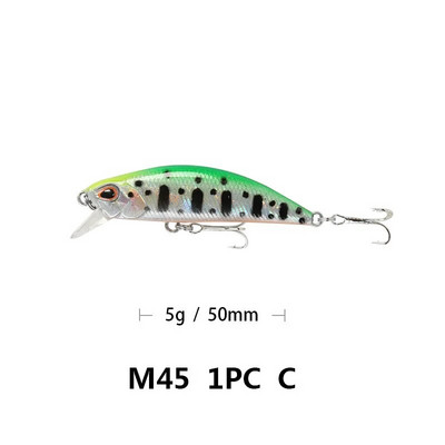 1gab 5g 5cm Minnow zvejas lures Full Water Artificial Small Bait Wobbler Fake Hrad Bait for karpu makšķerēšanas piederumi Pesca Accesories
