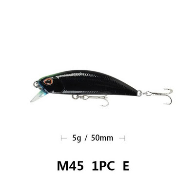 1gab 5g 5cm Minnow zvejas lures Full Water Artificial Small Bait Wobbler Fake Hrad Bait for karpu makšķerēšanas piederumi Pesca Accesories