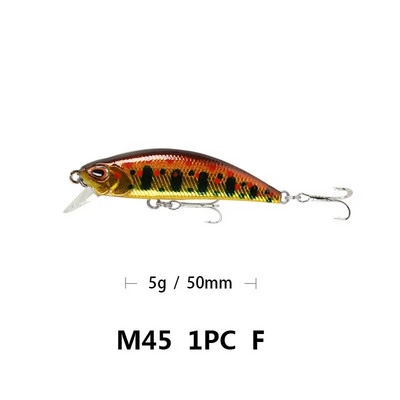 1gab 5g 5cm Minnow zvejas lures Full Water Artificial Small Bait Wobbler Fake Hrad Bait for karpu makšķerēšanas piederumi Pesca Accesories