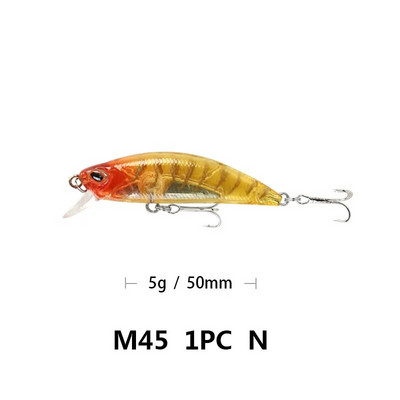 1gab 5g 5cm Minnow zvejas lures Full Water Artificial Small Bait Wobbler Fake Hrad Bait for karpu makšķerēšanas piederumi Pesca Accesories