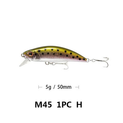 1gab 5g 5cm Minnow zvejas lures Full Water Artificial Small Bait Wobbler Fake Hrad Bait for karpu makšķerēšanas piederumi Pesca Accesories