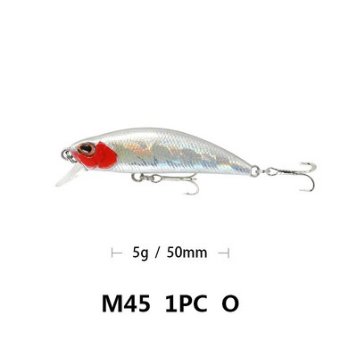 1gab 5g 5cm Minnow zvejas lures Full Water Artificial Small Bait Wobbler Fake Hrad Bait for karpu makšķerēšanas piederumi Pesca Accesories