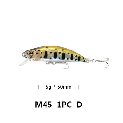 1gab 5g 5cm Minnow zvejas lures Full Water Artificial Small Bait Wobbler Fake Hrad Bait for karpu makšķerēšanas piederumi Pesca Accesories