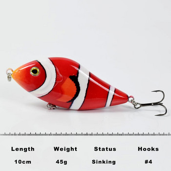 ZWICKE 14.5/45G бавно потъваща джъркбейт Риболовна примамка Slider Swim Action Hard Body Jerk Bait за щука Мускусен риболов Риболовни принадлежности