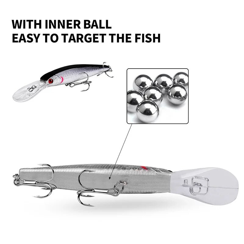 1kom plutajući vobleri, mamci za pecanje, 12,5 cm, 13,5 g, jerkbait za dubinsko ronjenje, umjetni, tvrdi mamac za lov na bas štuku