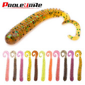 10 τμχ/Παρτίδα Swivel Worms Soft Fishing Lures 6,5cm 1,3g Jig Wobblers Bass Shrimp Fishy Smell Silicone Artificial Bait Pesca Tackle