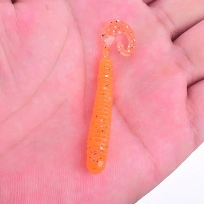 10 τμχ/Παρτίδα Swivel Worms Soft Fishing Lures 6,5cm 1,3g Jig Wobblers Bass Shrimp Fishy Smell Silicone Artificial Bait Pesca Tackle
