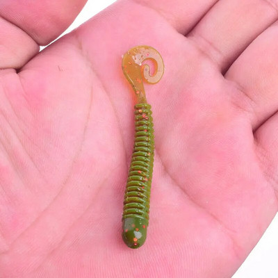 10 τμχ/Παρτίδα Swivel Worms Soft Fishing Lures 6,5cm 1,3g Jig Wobblers Bass Shrimp Fishy Smell Silicone Artificial Bait Pesca Tackle