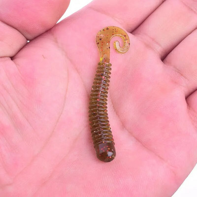 10 τμχ/Παρτίδα Swivel Worms Soft Fishing Lures 6,5cm 1,3g Jig Wobblers Bass Shrimp Fishy Smell Silicone Artificial Bait Pesca Tackle