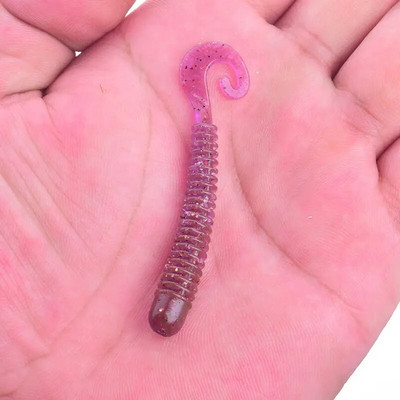 10 τμχ/Παρτίδα Swivel Worms Soft Fishing Lures 6,5cm 1,3g Jig Wobblers Bass Shrimp Fishy Smell Silicone Artificial Bait Pesca Tackle