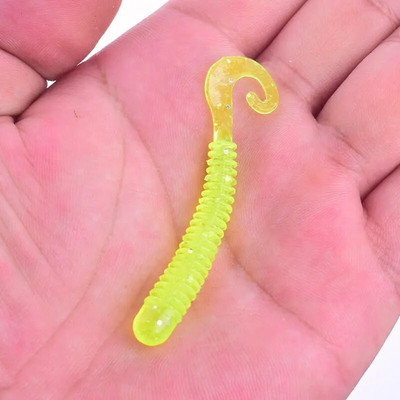 10 τμχ/Παρτίδα Swivel Worms Soft Fishing Lures 6,5cm 1,3g Jig Wobblers Bass Shrimp Fishy Smell Silicone Artificial Bait Pesca Tackle