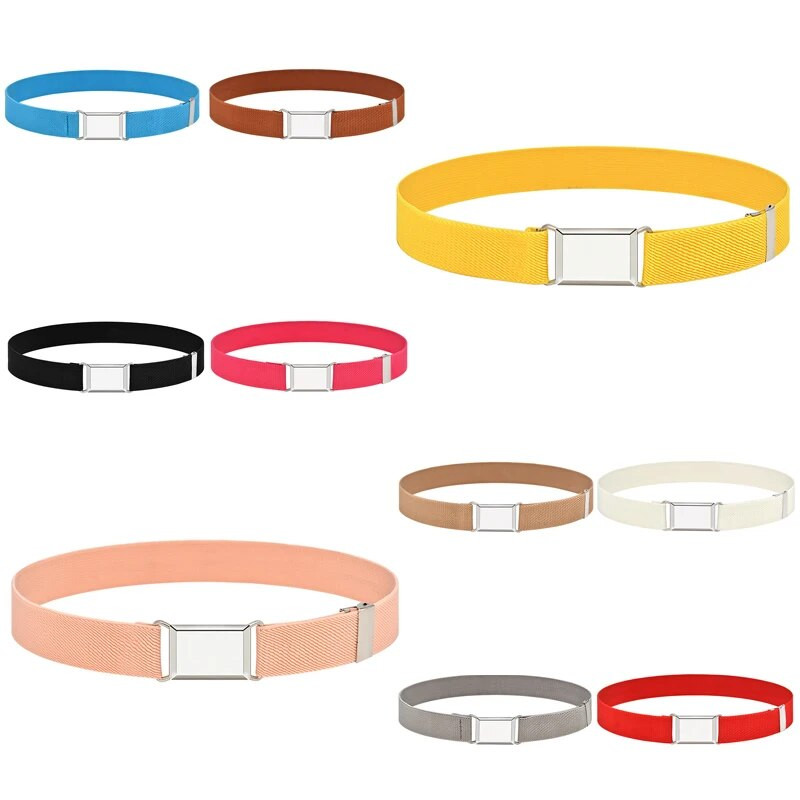 Laste elastne vöö Reguleeritav veniv vöörihm lõuend vöörihm poiss tüdrukud püksid püksid vöörihm lihtne lukuga laste vöö