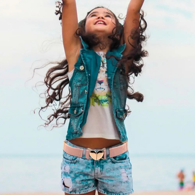 2022. aasta laste venivad vööd, tüdrukud, mitmevärvilised reguleeritavad elastsed vöörihmad südamekujulise pandlaga vöörihma tarvikutega