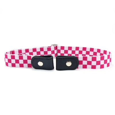 Παιδική Ζώνη Lazy New Fashion Cartoon DIY καρό ελαστικές ζώνες από καμβά για παιδιά Ευέλικτο αόρατο τζιν χωρίς ραφή ζώνη μέσης