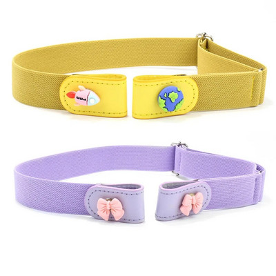 Παιδική Ζώνη Lazy New Fashion Cartoon DIY καρό ελαστικές ζώνες από καμβά για παιδιά Ευέλικτο αόρατο τζιν χωρίς ραφή ζώνη μέσης