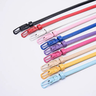 Children Candy Color Belts 1.2cm Super-thin PU Belts Simple Solid Color Casual Belts Girl Apparel Accessories