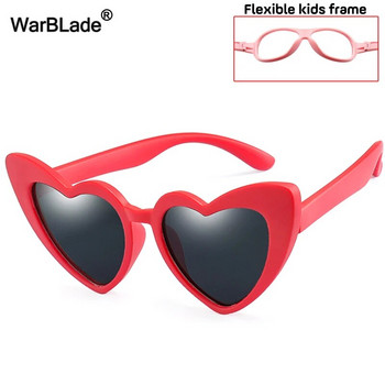 WarBLade Нови детски слънчеви очила Детски поляризирани слънчеви очила LOVE Heart Boys Girls Glasses Бебешки очила с гъвкава защитна рамка