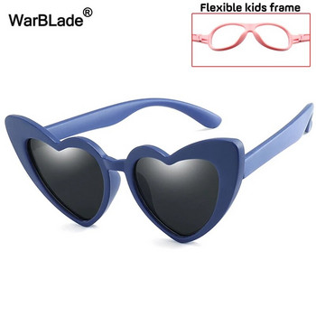 WarBLade Нови детски слънчеви очила Детски поляризирани слънчеви очила LOVE Heart Boys Girls Glasses Бебешки очила с гъвкава защитна рамка