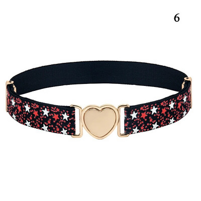 Wave Point svītraina jostasvieta DIY Zvaigžņu raksts Regulējama Stretch vidukļa josta bērniem Elastīga sirds formas sprādze Bērnu josta