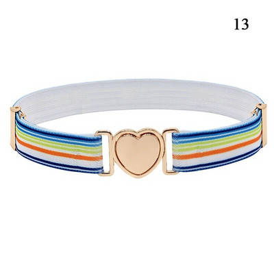 Wave Point svītraina jostasvieta DIY Zvaigžņu raksts Regulējama Stretch vidukļa josta bērniem Elastīga sirds formas sprādze Bērnu josta