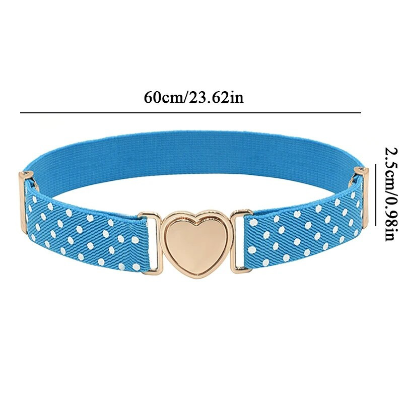 Wave Point svītraina jostasvieta DIY Zvaigžņu raksts Regulējama Stretch vidukļa josta bērniem Elastīga sirds formas sprādze Bērnu josta