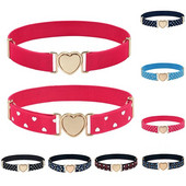 Lainepunktiga triibuline vöörihm Tähemustriga veniv vöörihm Laste elastne vöö Reguleeritav tüdrukute südamekujuline pannal lastevöö